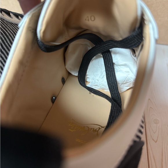 Christian Louboutin Rantulow Orlato Low Top Sneaker Black/White Sz 40 / 7 - Picture 12 of 13